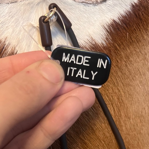 🏷️ 🎉 totw • long leather necklace with large turquoise navy cream stones - Picture 13 of 15